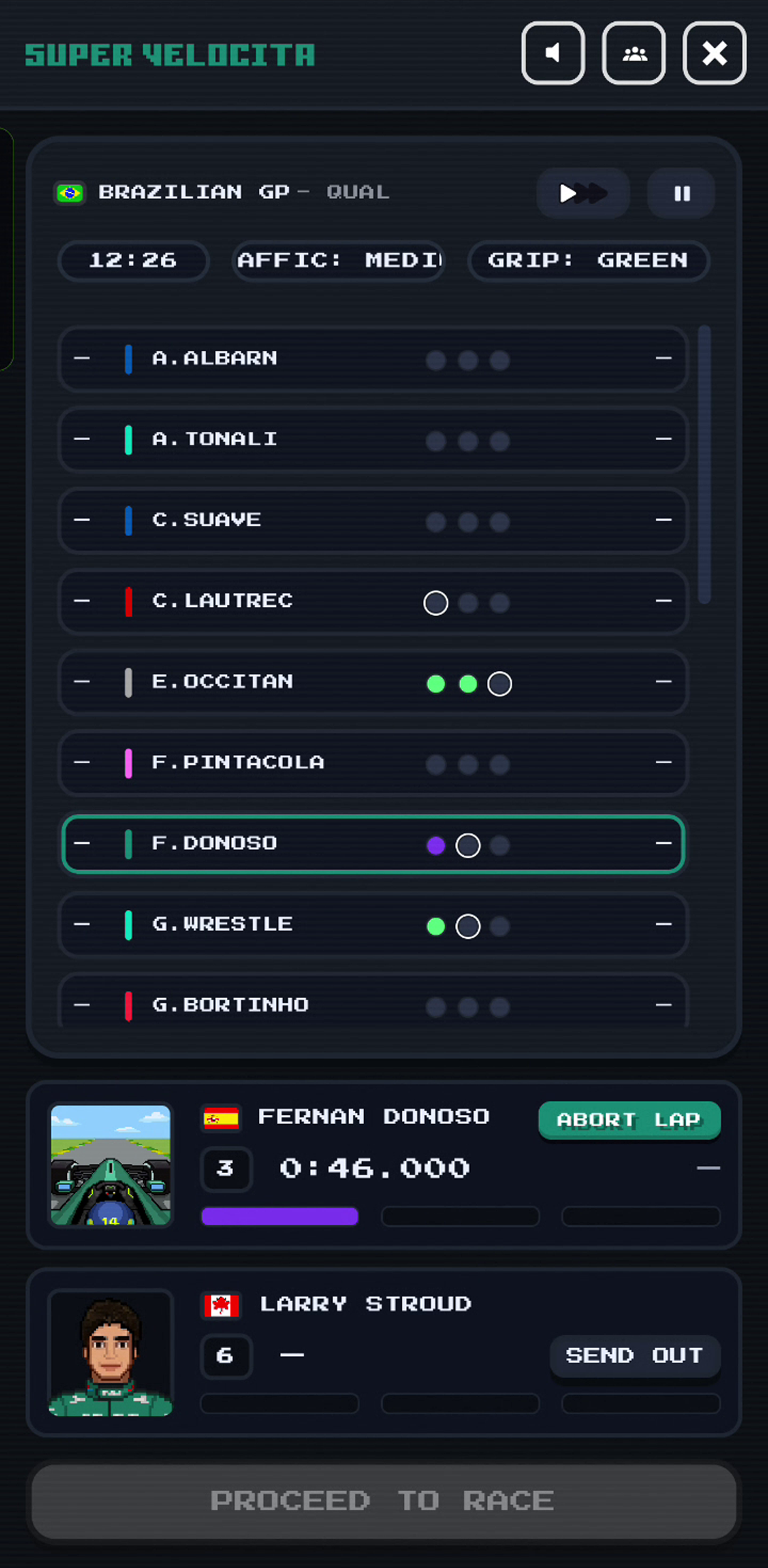 Qualifying screen placeholder