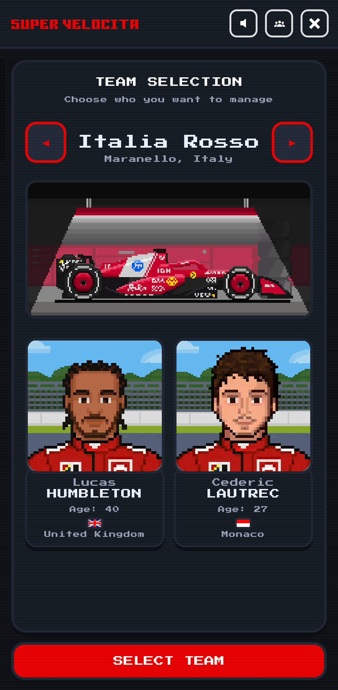 Super Velocita home screen placeholder